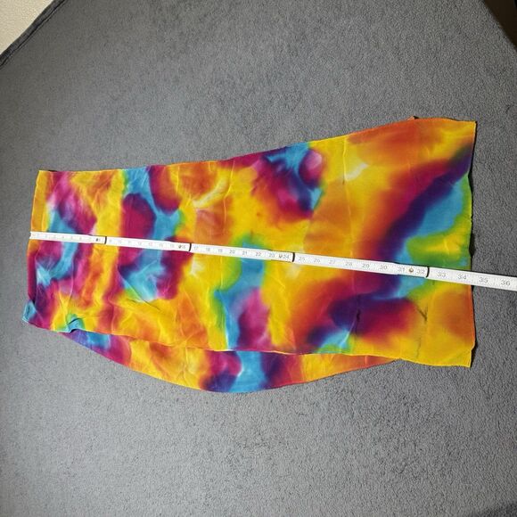 Handmade Tie-Dye Rainbow Swirl Scarf Hair Wrap 68”x13” Boho Festival Retro Art - Picture 3 of 6